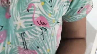 Husband Pressing And Squeezing His Wifes Soft Breasts