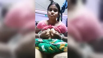 My Wife Showing Off Her Dripping Wet Pussy And Huge Boobs
