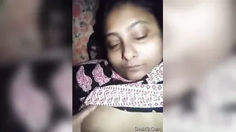 Horny Housewife Squeezing And Fondling Her Big Soft Boobs