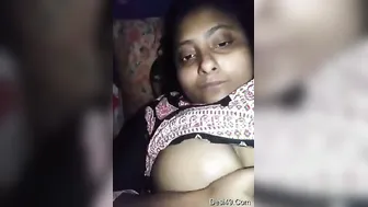 Horny Housewife Squeezing And Fondling Her Big Soft Boobs