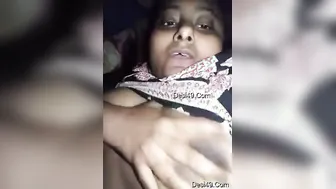 Horny Housewife Squeezing And Fondling Her Big Soft Boobs