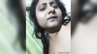 Married Desi Bhabhi Squeezing Her Big Boobs While Home Alone