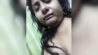 Married Desi Bhabhi Squeezing Her Big Boobs While Home Alone