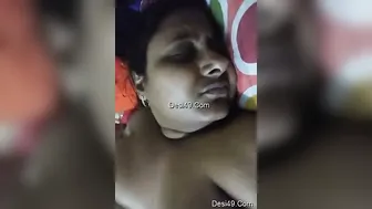 My Horny Indian Wife Playing With Her Massive Tits On Our Bed