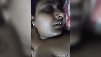 My Horny Indian Wife Playing With Her Massive Tits On Our Bed
