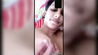Naughty GF Flashing Her Tits During Late Night Video Call
