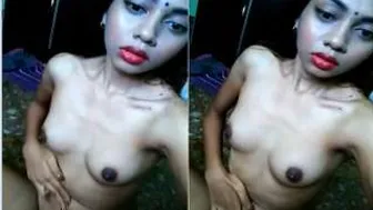 Beautiful Desi Girl Showing Tits And Playing With Her Wet Cunt