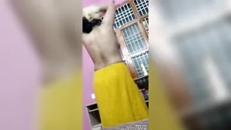 Sexy Bhabhi Putting On Her Bra Teasing In Front Of The Camera