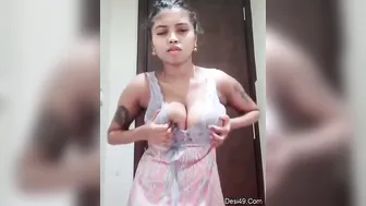 Horny GF Squeezing Her Soft Tits And Moaning For More