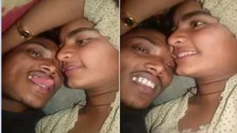 Desi GF Getting Her Tits Squeezed Hard By Lover At Home