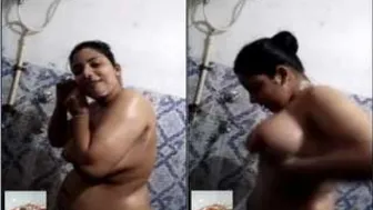 Bengali Wife Bathing On Video Call Washing Her Curves For Him