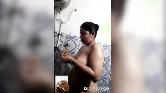 Bengali Wife Bathing On Video Call Washing Her Curves For Him