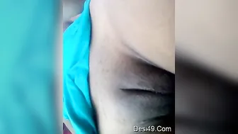Horny GF Rubbing Her Tits And Fingering Herself For Me