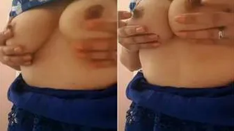 Naughty Indian Babe Playing With Her Big Boobs Just For You