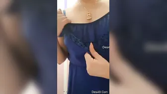 Naughty Indian Babe Playing With Her Big Boobs Just For You