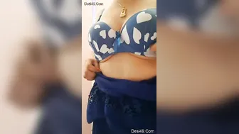 Naughty Indian Babe Playing With Her Big Boobs Just For You