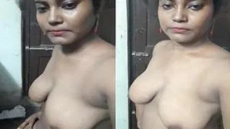 Busty GF Showing Off Her Huge Natural Tits On Camera