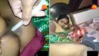 Bhabhi Getting Her Pussy Teased With Candle During Video Call