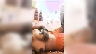 Wife Stroking His Cock During Late Night Video Call Session