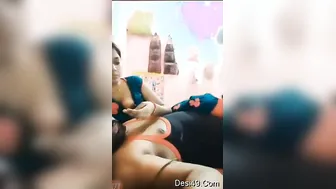 Wife Stroking His Cock During Late Night Video Call Session