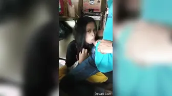 Village Girl Dropping To Her Knees For The Shopkeeper In Back