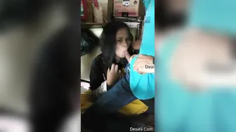 Village Girl Dropping To Her Knees For The Shopkeeper In Back
