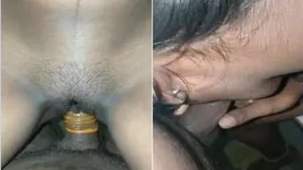 GF Sucking And Fucking Her Man Until He Explodes Inside