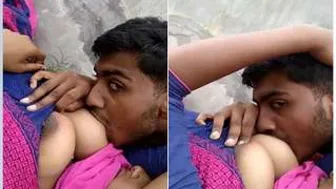 Desi GF Getting Her Boobs Sucked By Lover In The Fields