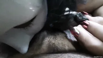 Horny Bhabhi Working His Dick With Her Mouth And Perfect Tits