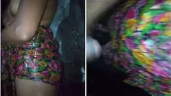 Bathroom Session With His Wife Getting Wet And Fucked Standing