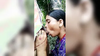Bhabhi Secretly Blowing Her Devar Outside In The Open Fields