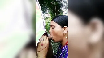 Bhabhi Secretly Blowing Her Devar Outside In The Open Fields