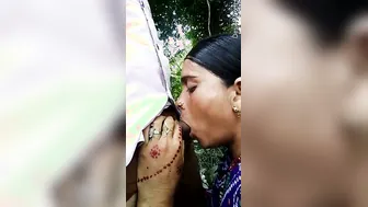 Bhabhi Secretly Blowing Her Devar Outside In The Open Fields