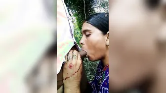 Bhabhi Secretly Blowing Her Devar Outside In The Open Fields