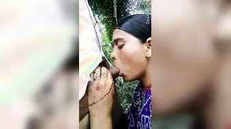 Bhabhi Secretly Blowing Her Devar Outside In The Open Fields