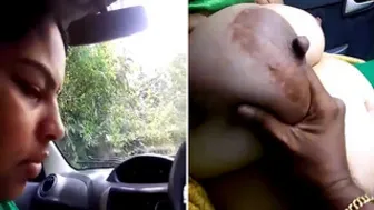 Tamil Wife Sucking Him Off While He Squeezes Her Big Boobs