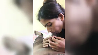 Young Indian GF Giving Sloppy Head On Her Knees Now