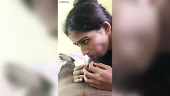 Young Indian GF Giving Sloppy Head On Her Knees Now