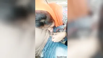 GF Giving Roadside Blowjob In The Backseat Of His Car