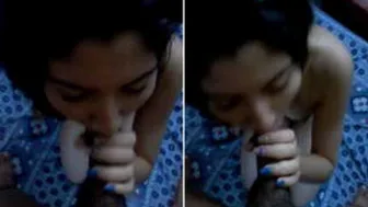 Innocent Looking Indian Gf Giving Me A Sloppy Morning Blowjob