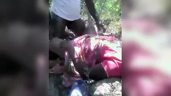 Horny Uncle Drilling His Slut Outdoors In The Countryside