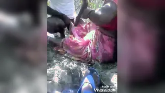 Horny Uncle Drilling His Slut Outdoors In The Countryside