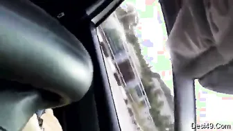 Telugu Wife Getting Fingered While Hubby Drives Through City