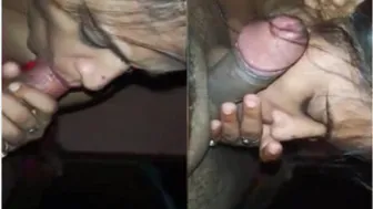 Horny Indian Bhabhi Giving Him A Sloppy Wet Blowjob Session