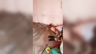 Village Wife Taking It Outside From Her Man Standing Position