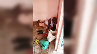 Village Wife Taking It Outside From Her Man Standing Position