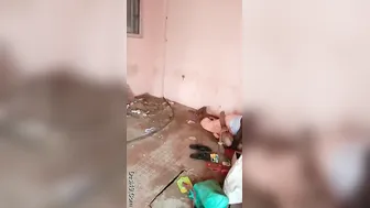 Village Wife Taking It Outside From Her Man Standing Position