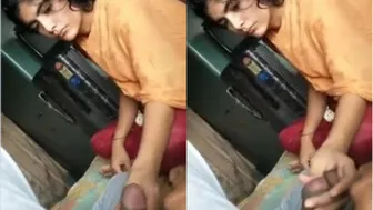 Pretty GF Stroking And Pumping Her Lovers Thick Shaft