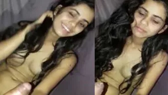 Pretty GF Giving Her Man A Sloppy Blowjob In Bedroom