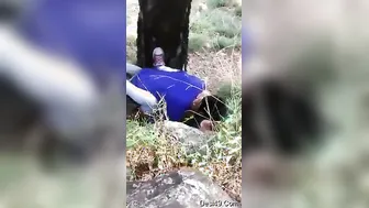 College Couple Getting Caught Fucking Outside Running Away Naked